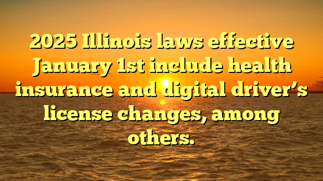 2025 Illinois laws effective January 1st include health insurance and digital driver’s license changes, among others.