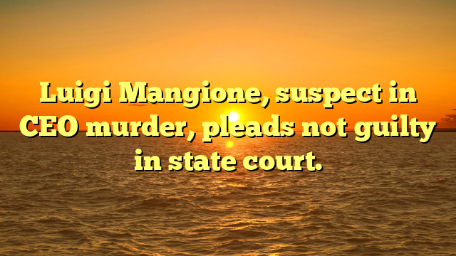 Luigi Mangione, suspect in CEO murder, pleads not guilty in state court.