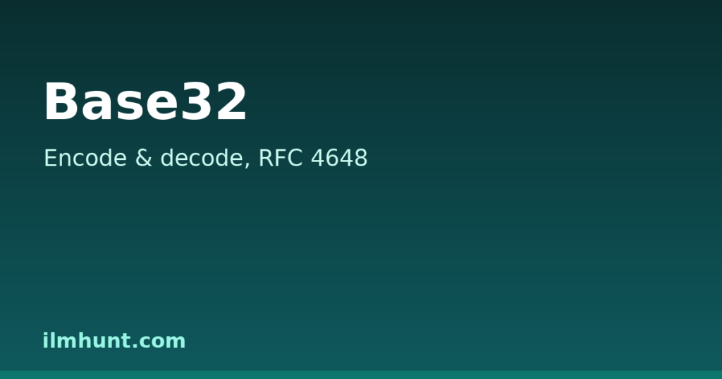 Base32 encoder decoder converting text to Base32 and back