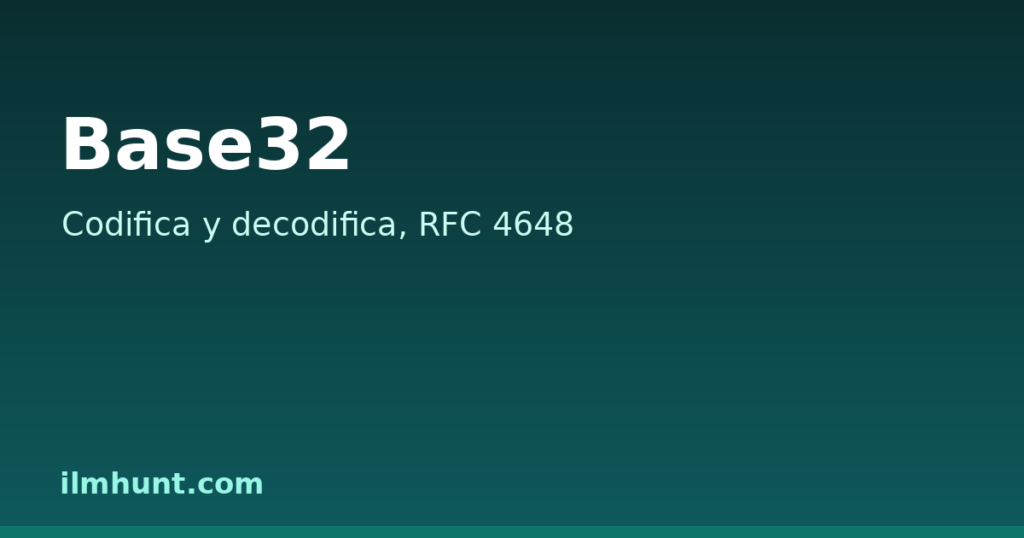 Codificador y decodificador Base32 que convierte texto a Base32 y de vuelta
