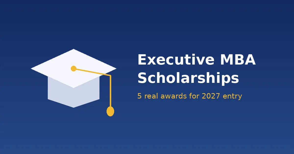 Graduation cap with the text Executive MBA Scholarships 2027