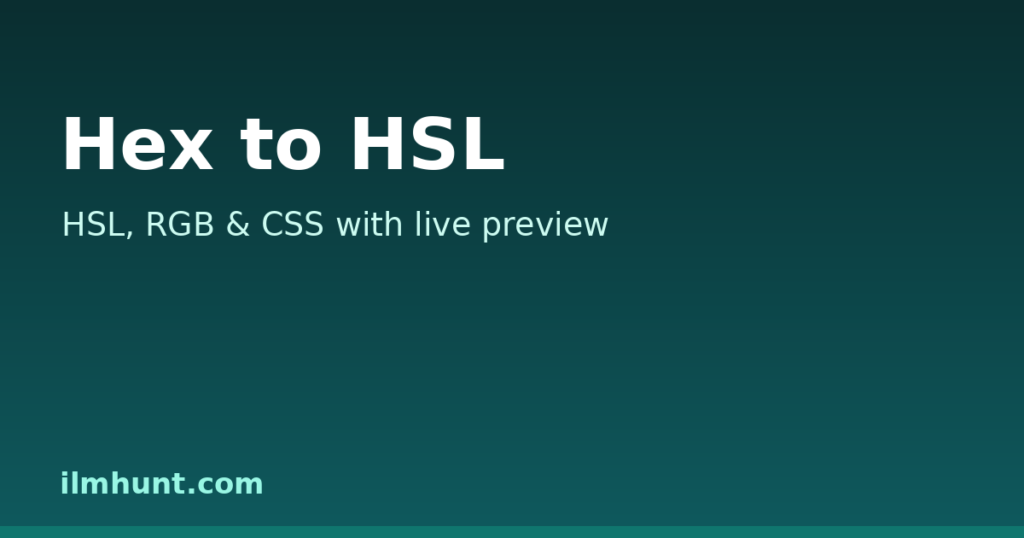 Hex to HSL converter turning a hex colour code into HSL values