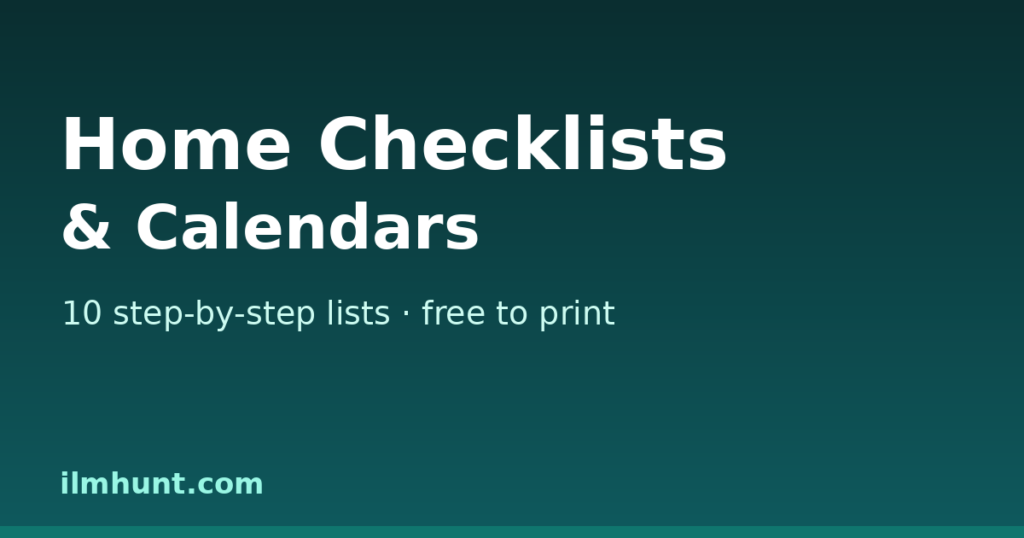 home checklists and calendars