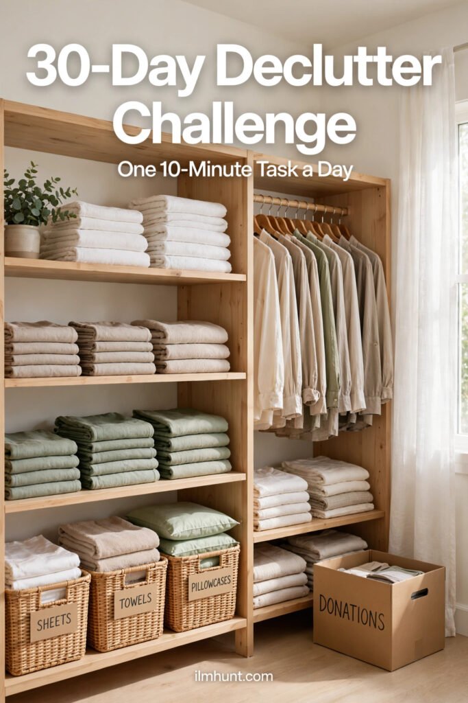 30-Day Declutter Challenge — one 10-minute task a day